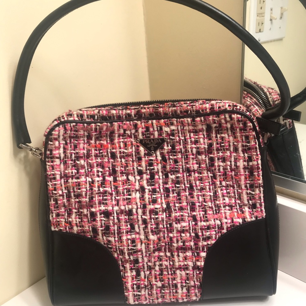 authentic Prada tweed purse